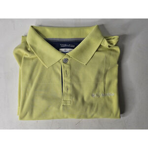 COLUMBIA SPORTSWEAR Omni Wick Polo Shirt Men's Medium Yellow Green